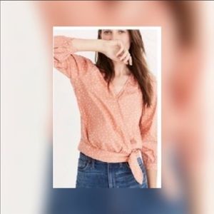 Madewell Peach Wrap in Star Scatter Blouse